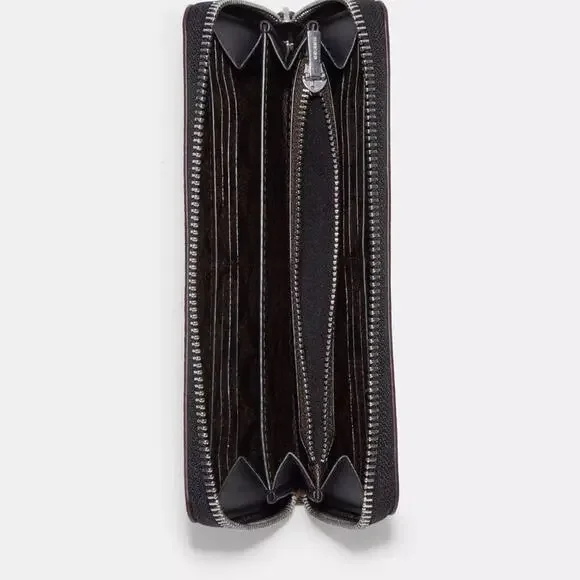 NWT Coach Long Zip Around Wallet With Leopard And Signature Canvas Interior - Picture 2 of 6